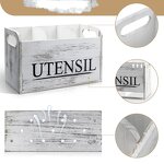 Kitchen Organizer Supplier - Wooden Multi-Cell Knife Fork Spoon Organizer