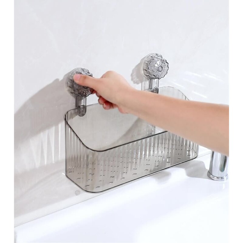 Bathroom Organizer Manufacturer - Suction Cup Storage Shelf Makeup Organizer