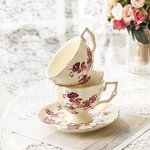 Coffee Cups Supplier - Retro English-style Ceramic Cup Saucer Set