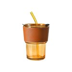 Drinkware Manufacturer - Ins Bamboo Cup Double Drink Glass with Straw