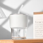 Drinkware Manufacturer - Ins Bamboo Cup Double Drink Glass with Straw