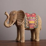 Home Decor Factory - Rattan Woven Elephant Resin Handicraft Decoration