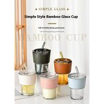 Drinkware Manufacturer - Ins Bamboo Cup Double Drink Glass with Straw