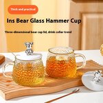 Coffee Mugs Factory - Bear Glass Mug Hammer Print INS Style Teacup