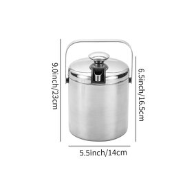 Ice Buckets Manufacturer - 304 Stainless Steel Double Layer with Cover