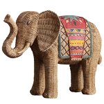 Home Decor Factory - Rattan Woven Elephant Resin Handicraft Decoration