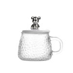 Coffee Mugs Factory - Bear Glass Mug Hammer Print INS Style Teacup