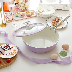 Ceramic Pans Manufacturer - 28cm Lavender Shell Porcelain Wok Cobblestone