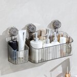 Bathroom Organizer Manufacturer - Suction Cup Storage Shelf Makeup Organizer