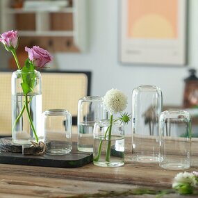Glass Vases Manufacturer - High Borosilicate Glass Straight Vase Set