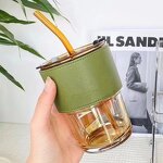 Bamboo Cups Manufacturer - Double Drink Bamboo Glass with Straw Home