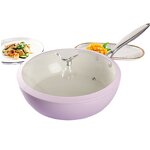 Ceramic Pans Manufacturer - 28cm Lavender Shell Porcelain Wok Cobblestone