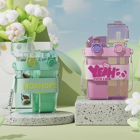 Water Bottles Factory - Summer Large Capacity Cartoon Sports Kettle Cup