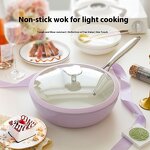 Ceramic Pans Manufacturer - 28cm Lavender Shell Porcelain Wok Cobblestone