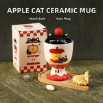 Ceramic Mugs Supplier - Eco-friendly Cat Apple Goblet Mug Dishwasher