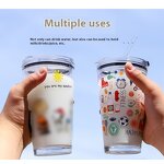 Children's Cups Manufacturer - Red Cartoon Glass Straw Cup Stainless Lid