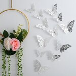 Wall Decor Manufacturer - 3D Hollow Butterfly Metal Texture Wall Sticker