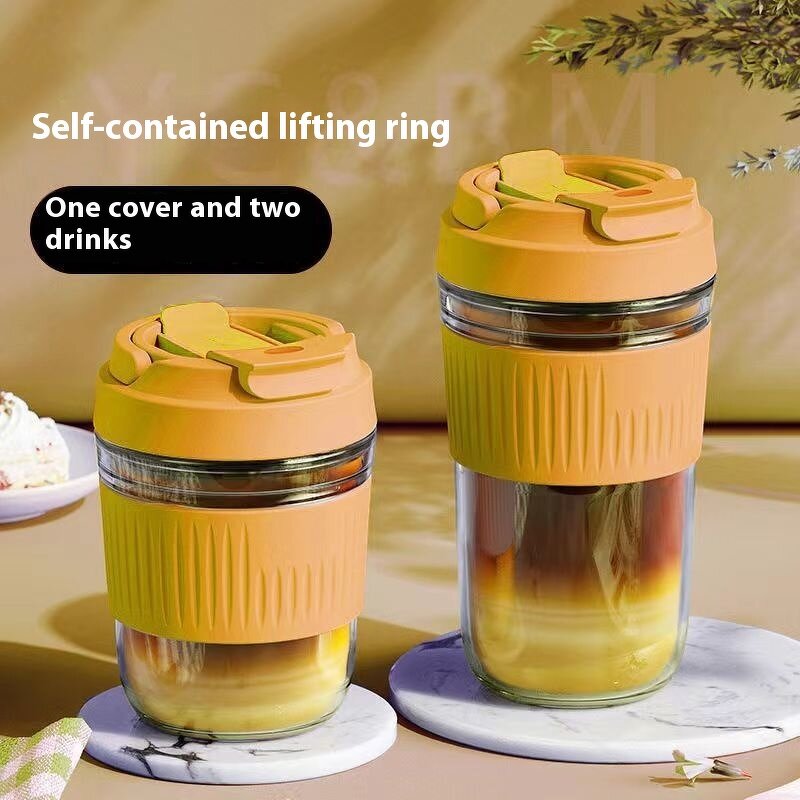 Travel Mugs Supplier - Portable Double Drink Straw Cup Handmade Gift