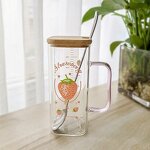 Water Bottles Supplier - Insulated Straw Handle Graduated Cup Fruit Print