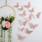 Wall Decor Manufacturer - 3D Hollow Butterfly Metal Texture Wall Sticker