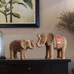 Home Decor Factory - Rattan Woven Elephant Resin Handicraft Decoration