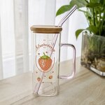 Water Bottles Supplier - Insulated Straw Handle Graduated Cup Fruit Print