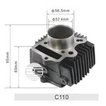 Motorcycle Cylinders Supplier - 52.4MM Cylinder Piston Ring Gasket Kit