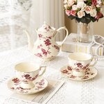 Coffee Cups Supplier - Retro English-style Ceramic Cup Saucer Set