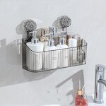 Bathroom Organizer Manufacturer - Suction Cup Storage Shelf Makeup Organizer
