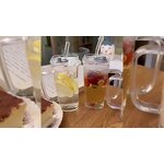 Drinkware Supplier - Glass with Handle Striped Cup Straw Cover Summer
