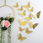 Wall Decor Manufacturer - 3D Hollow Butterfly Metal Texture Wall Sticker