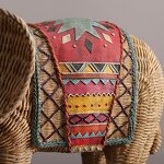 Home Decor Factory - Rattan Woven Elephant Resin Handicraft Decoration