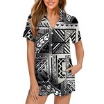 Ladies Pajama Set Factory - OEM Polynesian Tribal