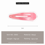 Hair Clip Factory - OEM 3-Piece Glitter Candy Metal