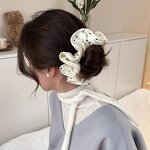 Scrunchie Factory - OEM 13cm Black White Polka