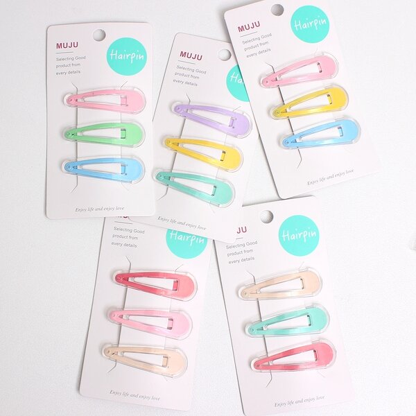 Hair Clip Factory - OEM 3-Piece Glitter Candy Metal