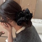 Scrunchie Factory - OEM 13cm Black White Polka
