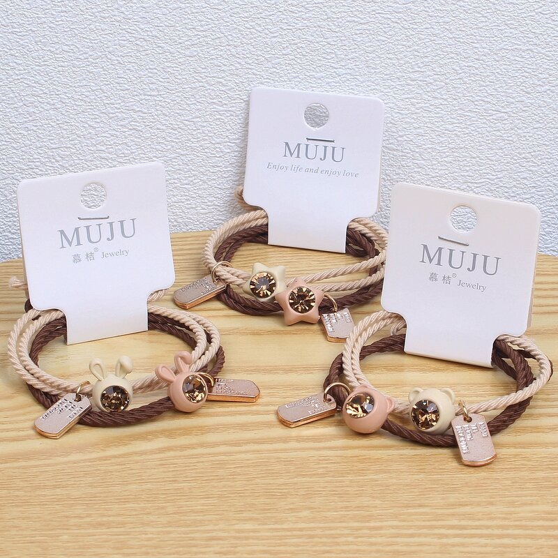 Hair Tie Factory - OEM 2-Piece Cute Diamond Girl