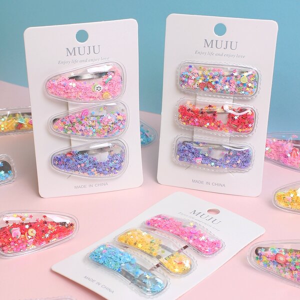 Kids Hairpin Factory - OEM 3-Piece Sequin Quicksand