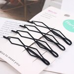 Hair Clip Factory - OEM 4-Piece Black Metal Heart
