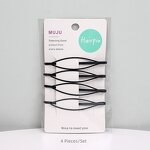 Hair Clip Factory - OEM 4-Piece Black Metal Heart