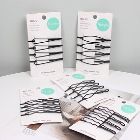 Hair Clip Factory - OEM 4-Piece Black Metal Heart