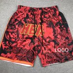 Basketball Shorts Factory - Hip-hop Loose Fit Printed Mesh Sweat-absorbent
