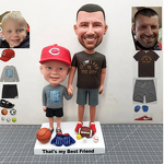 Bobbleheads Supplier - Handmade Custom Clay Father Child Artwork Statue