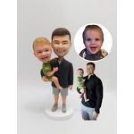 Bobbleheads Supplier - Handmade Custom Clay Father Child Artwork Statue