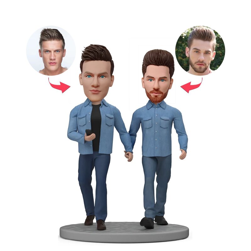 Bobbleheads Manufacturer - Fully Custom Couple Dolls Memorial Gift Set