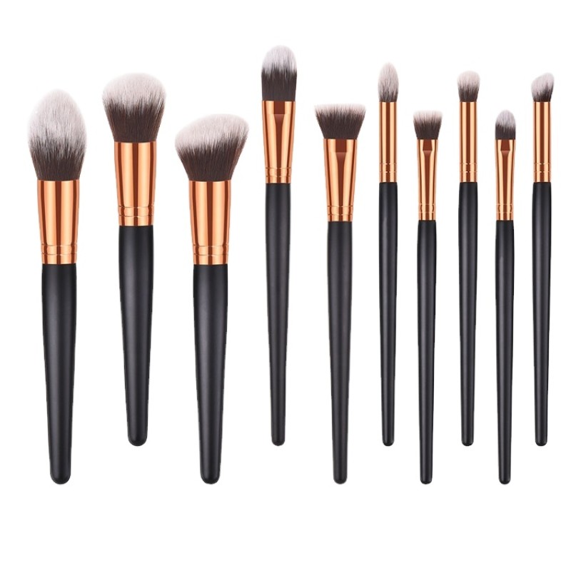 Kabuki Brush Set Factory - OEM 10 Pcs Synthetic Brush Set