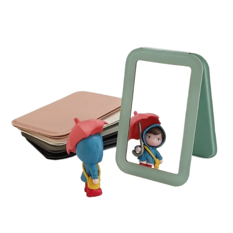 Travel Mirror Supplier - Bulk White PU Leather Compact