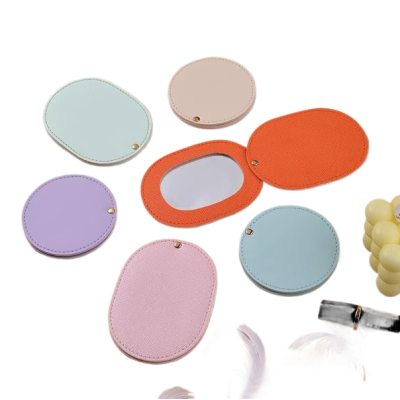 Handheld Mirror Manufacturer - Custom Rotating PU Leather Cover