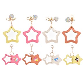 紧凑镜供应商-批发星形PU标志镜